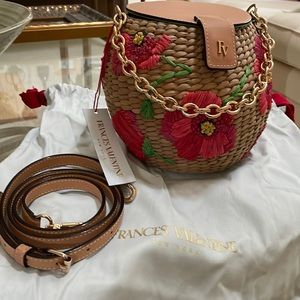 This Frances Valentine straw bucket bag is brand new purchased in Sag Harbor.